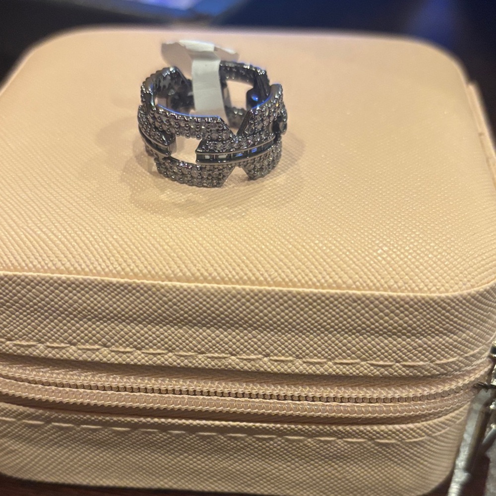 Sirens Paraiba on Hematite Ring - Picture 2 of 4